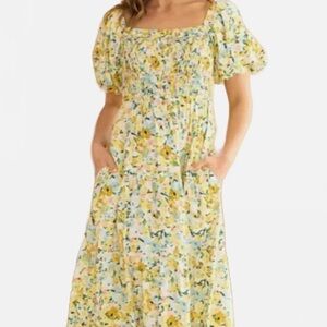 Hailey and co Daydream Midi Dress In Yellow